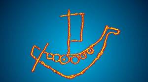 Affiche de l'exposition La tombe viking de l’île de Groix : peuples navigateurs et barques des âmes